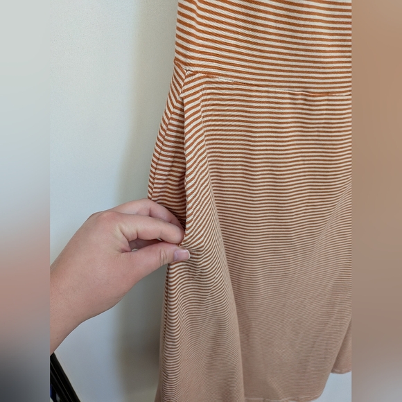 NEW Pact Fit & Flare Orange Cream Organic Cotton Stripe Halter Dress Size Large - Picture 7 of 13
